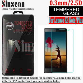 

Sinzean 100pcs For Lenovo K8 Plus/Note New Tempered Glass Film screen protector with retail box 0.3mm
