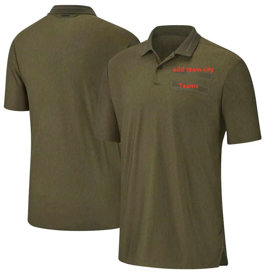 Custom Salute to Service Sideline Polo Olive Men's Green Shirt Size S-4XL