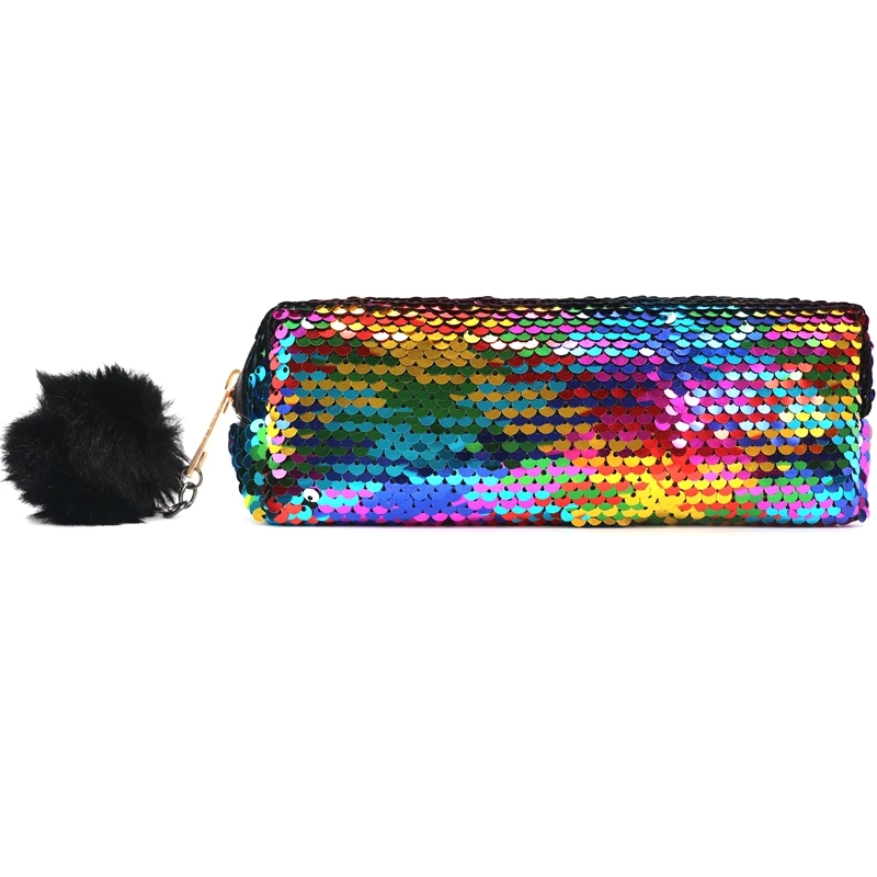 Color Reversible Sequin Pencil Case School Supplies Stationery Gift