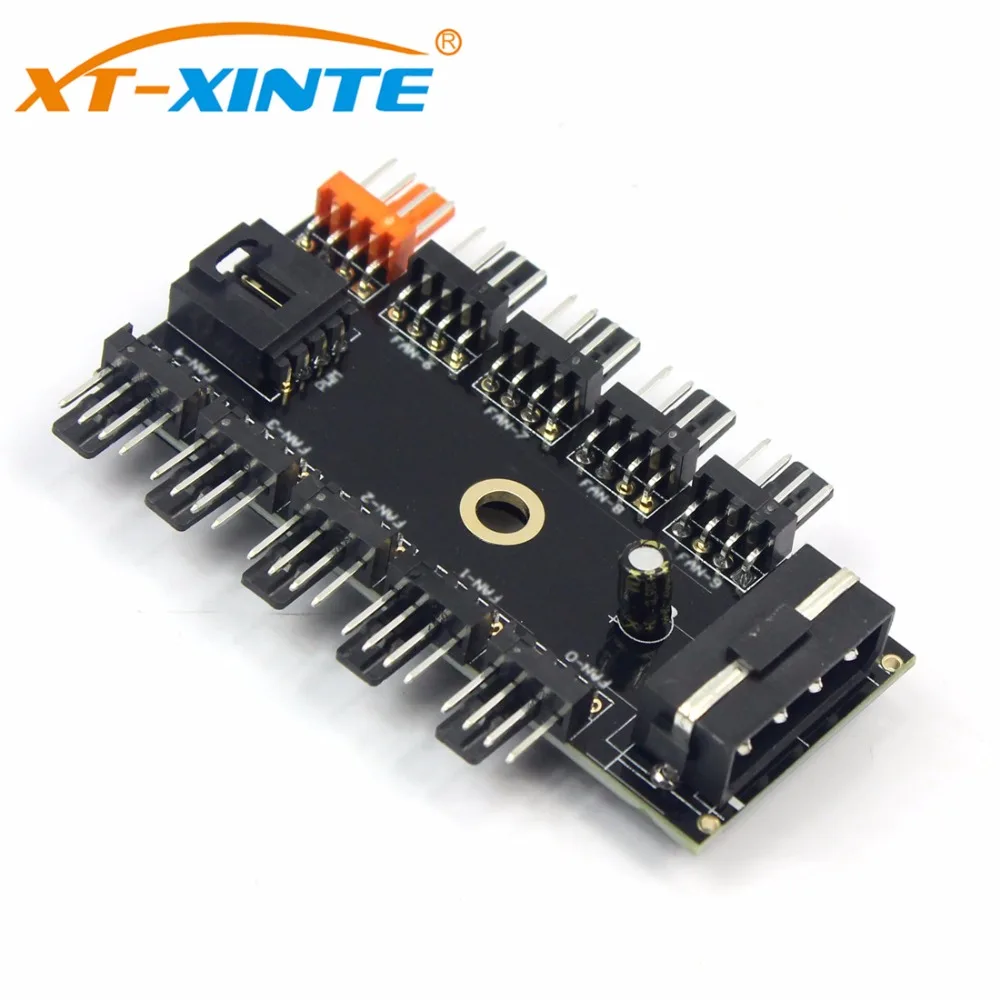 1 to 10 4Pin Fans 12V for Molex / Sata Power Suppply Cooling Fans Hub Splitter PC Pwm Cable Cooler Adapter for Computer Mining