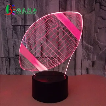 

Rugby football rugger stereo 3D night light bedroom lamp table children birthday surprises desk lamp bedside deco home