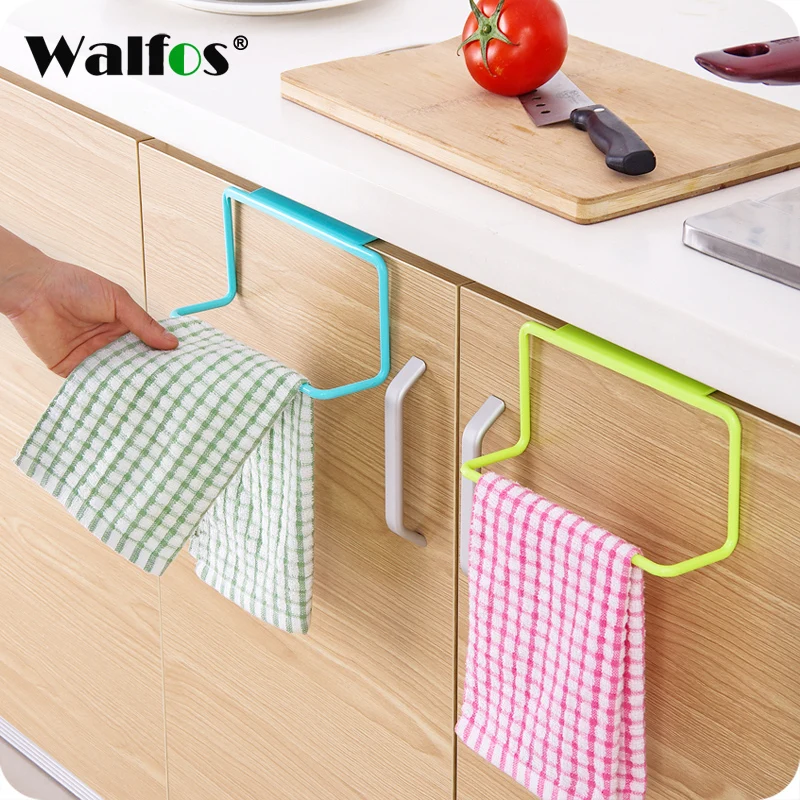 

WALFOS 1Pcs Towel Rack Kitchen Multi-purpose Hanging Holder Organizer Bathroom Cabinet Cupboard Hanger Door Back