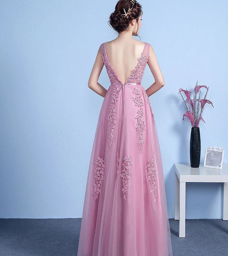 Robe demoiselle d'honneur2018 Сексуальная V шеи тюль груша видеть бордовый Румяна серебро нарядные платья Длинные Дешевые нарядное платье