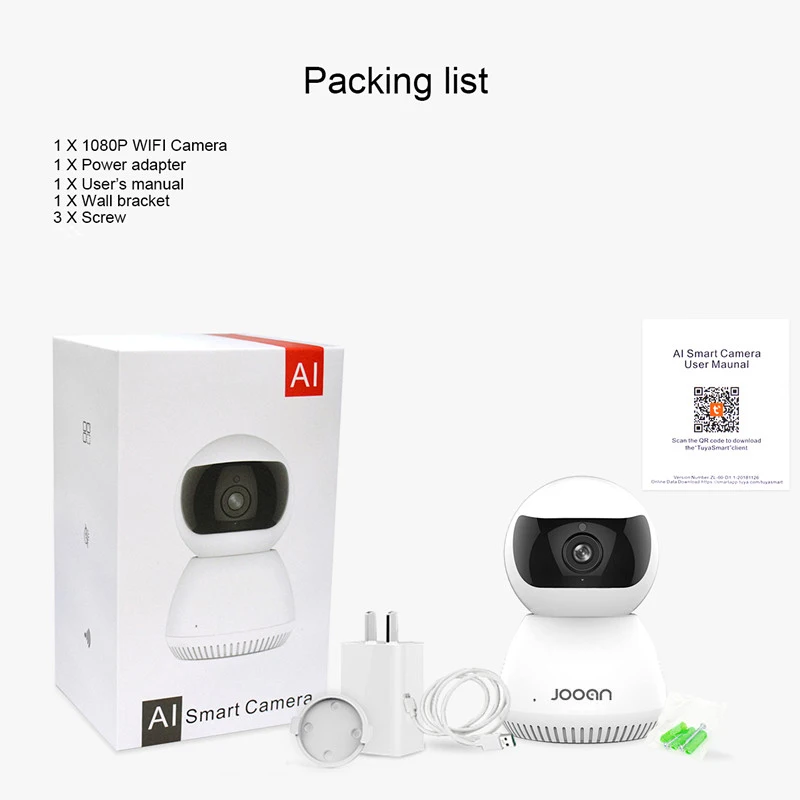 Detecção de Movimento Jooan Wifi Câmera Casa ip Cam Visão Noturna Inteligente Webcam Vigilância Vídeo Móvel 1080 p 12 Cheap Câmeras de vigilância