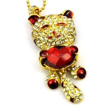 Водонепроницаемый u диск! Lucky Cat Ювелирные изделия из кристаллов пальца USB Flash Pen диск карты памяти подарок 4 ГБ 8 ГБ 16 ГБ 32 ГБ