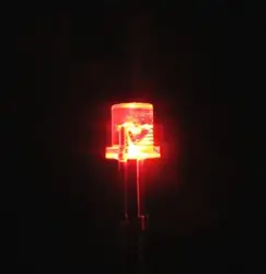 50 шт. 5 мм 2Pin Flat Top Красный светодиод Широкий формат плоской головкой свет лампы