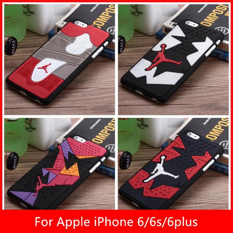 2015 Air Jordan sneakers 4 6 7 Sole PVC Rubber Phone Cases For Apple