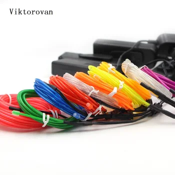 

DIY Toy LED Strip Neno light Waterproof 2m 5m multicolor EL Wire Rope Tube Neon Light Dance Party Decor Light and Car Styling