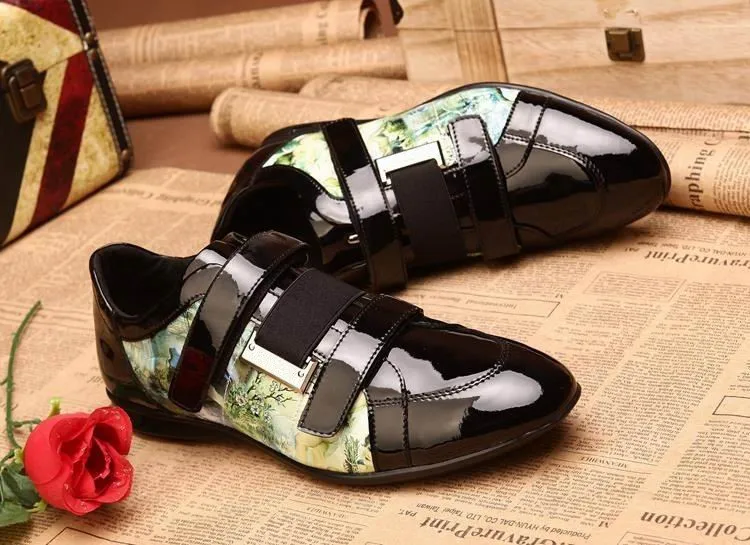

New Fashion Men's Winter Shoes Genuine Leather Print Men Leisure Party Shoes Casual Men Shoes Sneakers