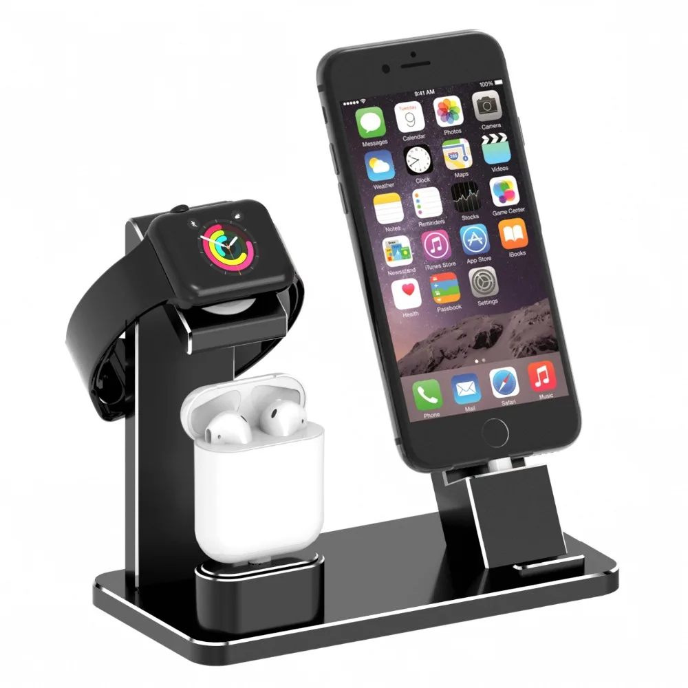 Estación de soporte de carga para auriculares, AirPods, IPad, Apple Watch,  i watch Series 1, 2, 3, iPhone 10, X, 8, 7, 6, 6S Plus|Soportes de  escritorio para teléfono| - AliExpress