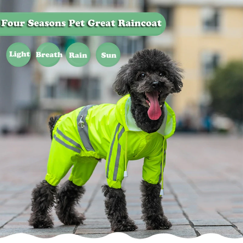 Всесезонный плащ-дождевик для собак, светоотражающий комбинезон для щенков, маленьких и маленьких средних животных, непромокаемый костюм для домашних животных