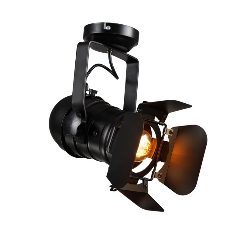 Loft Ceiling lamp retro industrial track light rail lamp adjustable lampcloth shop store pub cafe r