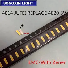 500 pces 4014 substituir 4020 smd led grânulos branco frio 0.5w 3v 150ma para tv/lcd retroiluminação led de alta potência led emc