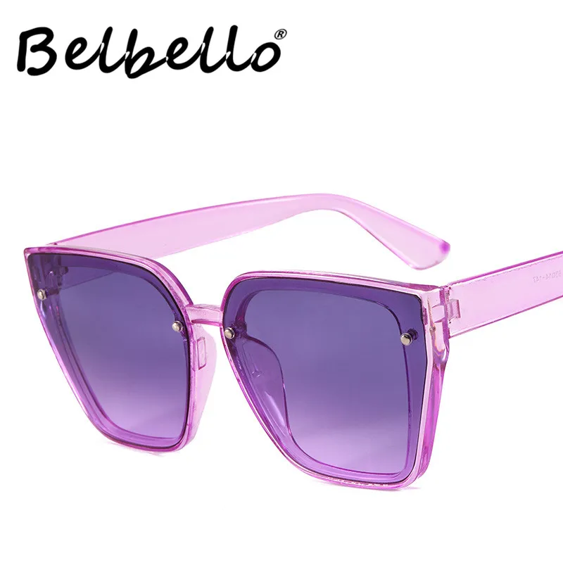 

Belbello Adult Vintage Plasic Sunglasses Women Solid Fashion Beach Sunglasses Mens Popular Trend Cat Eyes Sunglasses UV400