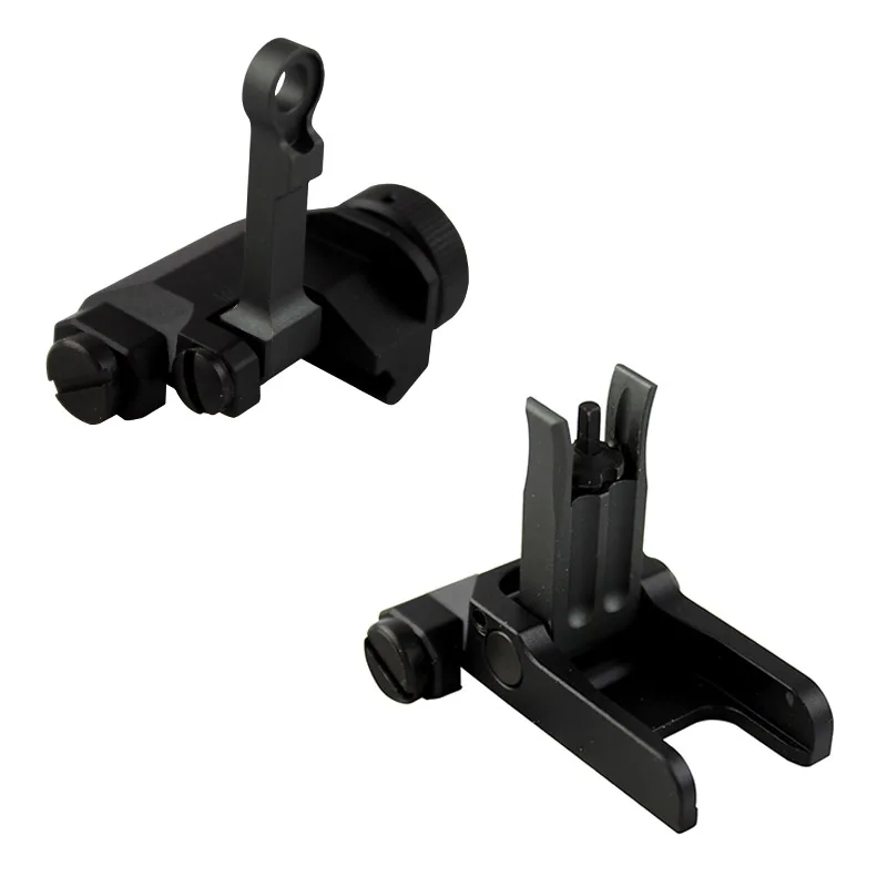 Quente de Alumínio Traseira para Airsoft bk de Venda Tactical Estilo 300 m Flip up Dobrável Vista Ferro Frente Caça bk de Cnc Kac 10 estilo 300 m flip up dobrável vista