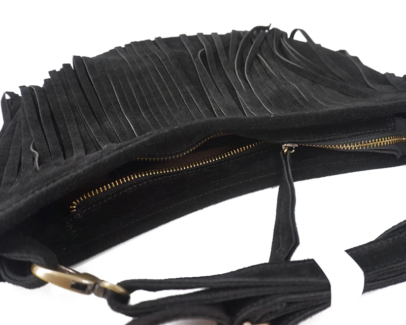 LilyHood2017 Женская Натуральная кожа длинная бахрома сумка на плечо с кисточками Бохо хиппи Цыганская Готическая рок-музыка женская сумка на плечо