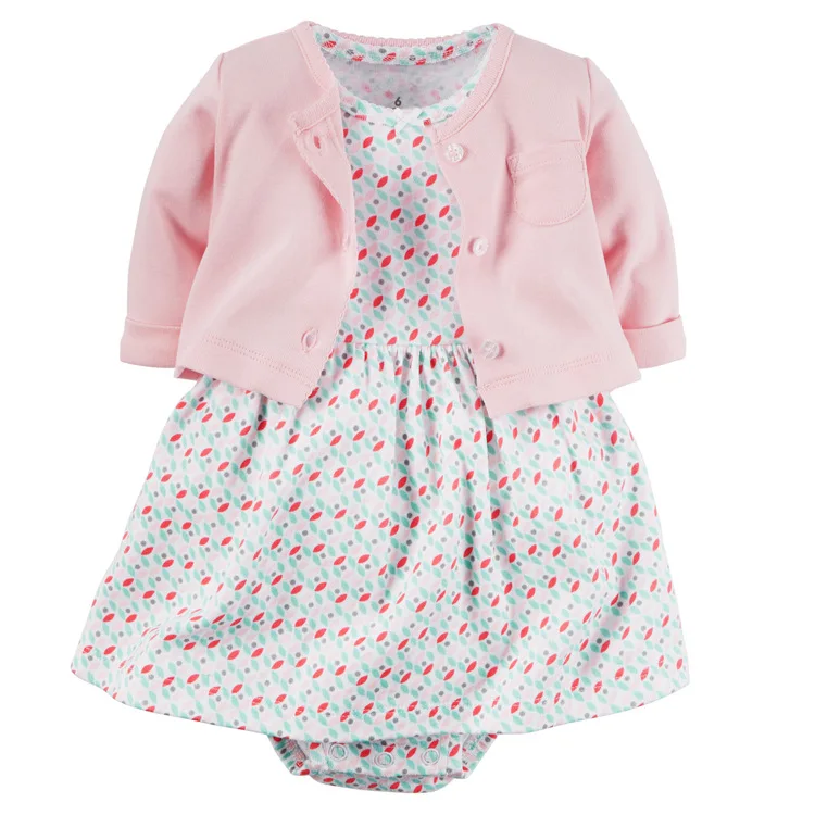Г., боди-платье для маленьких девочек платье с цветочным рисунком+ кардиган с длинными рукавами, милые комплекты для девочек из 2 предметов комплект одежды для новорожденных девочек
