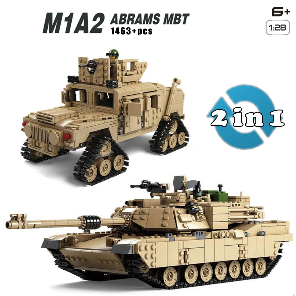 

Model Building toys hobbies Military M1A2 Tank Collection Series Trans Toys 1:28 ABRAMS MBT HUMMER Blocks compatible with lego