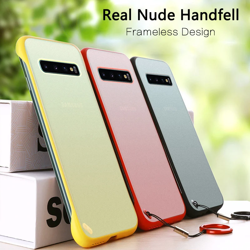 

Shockproof Transparent Frameless design phone case for samsung S9 S8 s7edge s10e S10Plus Note8 9 10 Pro With a ring