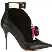 Стильные осенне-зимние ботинки женские ботинки с разноцветными шариками металлический деко ботильоны из замши на высоком каблуке г. женские ботинки