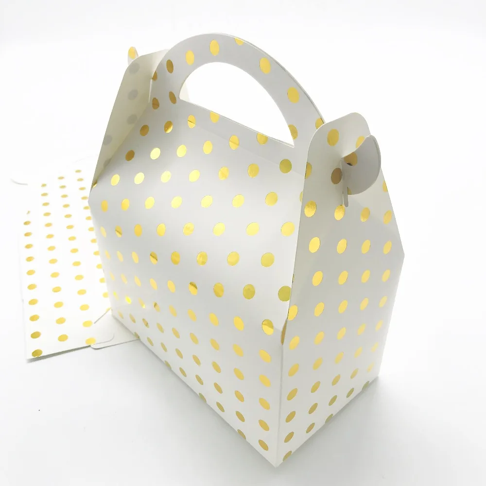 6pcs/lot gold dots candy boxes polka dots theme birthday party