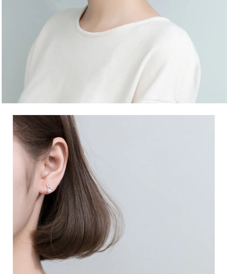 925 Sterling Silver Crystal Music Notes Ear Cuff Small Earrings For Women Flower Ear Clip Female Clip Earrings Without Piercing (8)