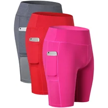 Yuerlia US местная 3 шт сексуальные женские шорты с карманами для спортзала фитнес-плотно одежда для йоги спортивные брюки шорты для бега