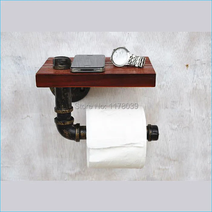 Montado en la pared titular de toalla de papel de madera, madera papel