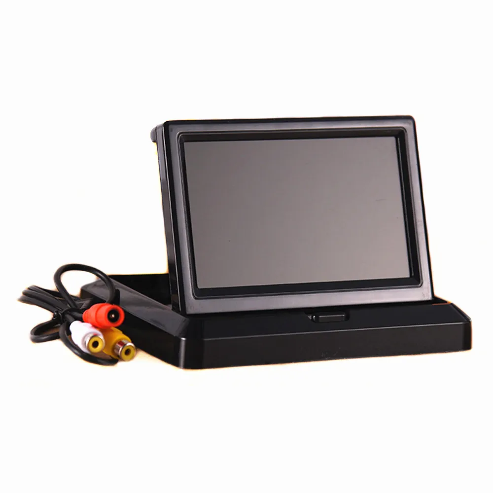 Складной " TFT LCD HD800* 480 экран автомобильный монитор заднего вида парковочный монитор с 2 видео входом, камера заднего вида(опционально