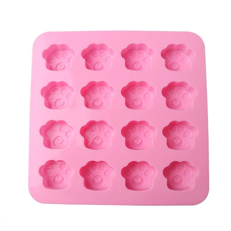 16-Capvity Cute Pet Cat Dog Paws Mold Silicone Cookie Chocolate Mould DIY Cake Decorative Tools