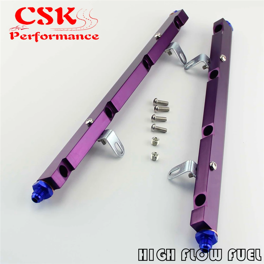 FIT FOR CHEVY LS1 LS6 BILLET ALUMINUM INTAKE FUEL INJECTOR RAILS KIT GUN METAL PURPLE |