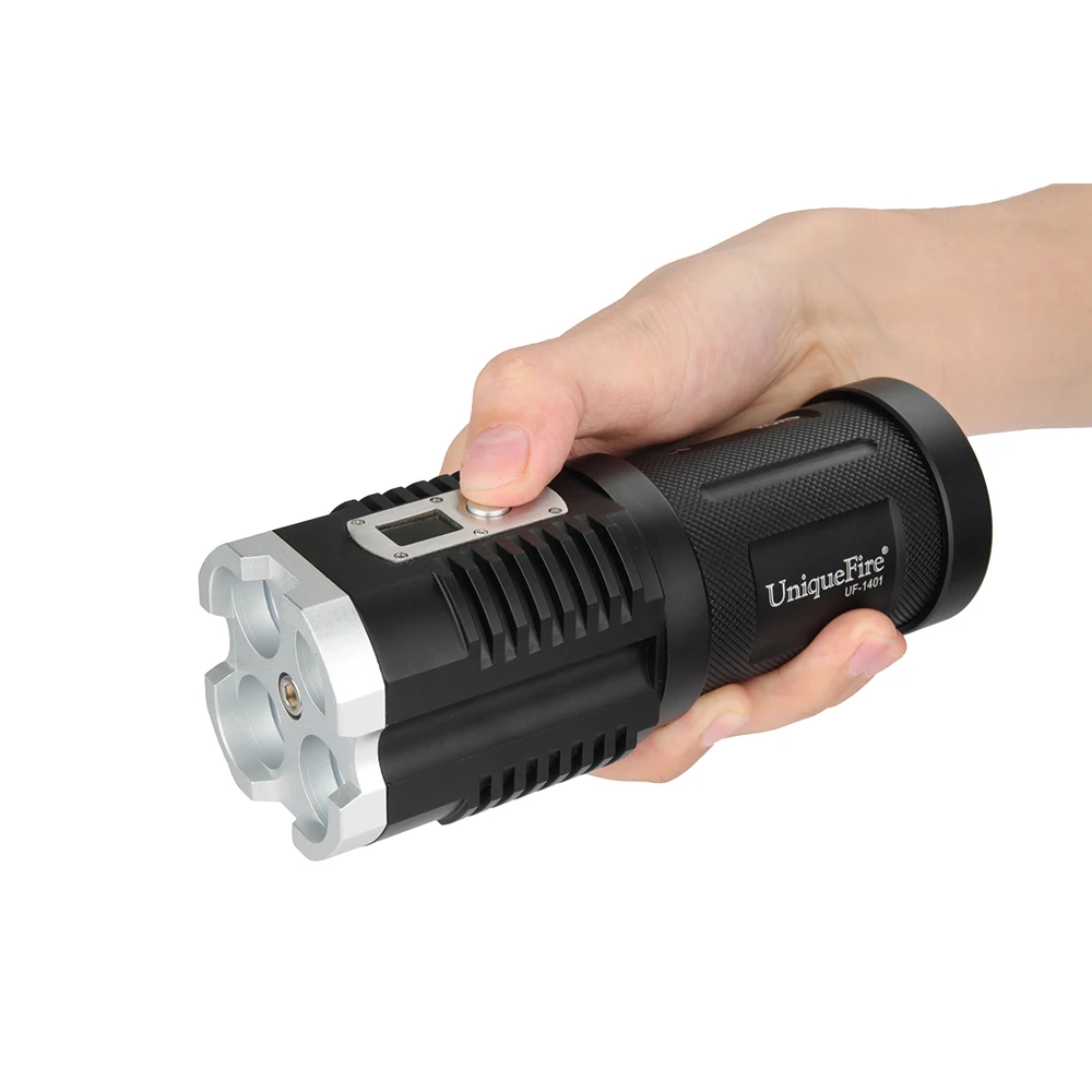 

Uniqurfire UF-14014 Led XM-L2 Digital Display Camping Hunting Strong Torch 3 Modes Led 5000 Lumens Flashlight(4*18650)