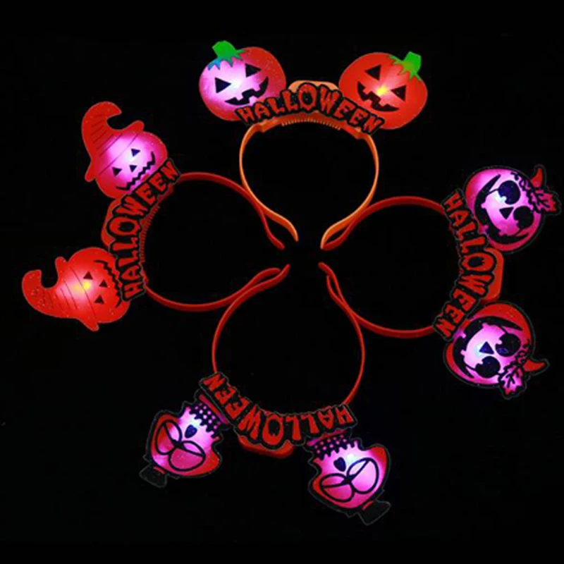 100 шт со светодиодной подсветкой повязка на голову на Хэллоуин люминесцентный светящийся все для праздника Led аксессуары для детей для