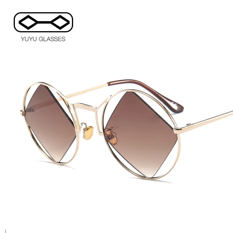 2017 NEW Creative Round Sunglasses With Holes YUYU Brand Driving Sun