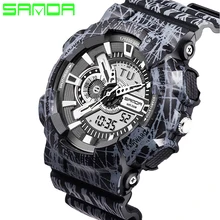 2017 SANDA Hommes Femmes Montre LED Numérique Montre De Mode Casual Montre-Bracelet de Sport G Style Choc Montre Bracelet En Caoutchouc Relogio Masculino