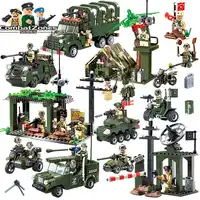 Enlighten Military Educational Building Blocks Toys For Children Gifts Army Cars Planes Helicopter Weapon Compatible With Legoe