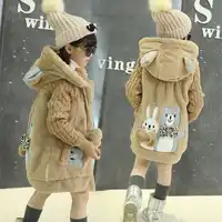 OLEKID 2018 ใหม่การ์ตูนกระต่ายสาวฤดูหนาว Parka หนาอุ่น Hooded เด็ก Outerwear 5-14 ปีวัยรุ่นเสื้อกันหนาวเสื้อ