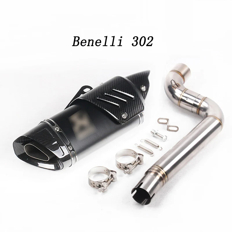 Для Бенелли 300 302 502 600 глушитель для мотоцикла Benelli BN300 JB302 BN302 TRK502 TNT600 Труба среднего звена мотоцикл лазера - Цвет: Benelli 302 A