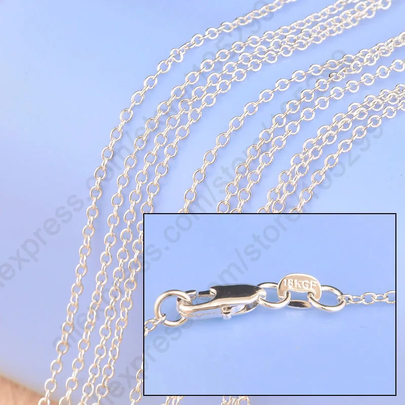

24Hours Fast Shipping 10Pcs 20" White Gold Filled Jewelry Rolo O Link Necklace Chains With Lobster Clasps Findings