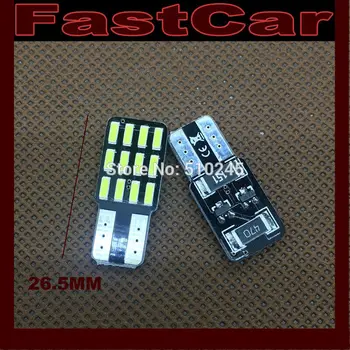 

100XHigh quality nonpolarity Canbus Car Auto LED 194 W5W 12SMD T10 12 LEDS SMD 4014 Wedge CANBUS OBC ERROR FREE Light Bulb Lamp