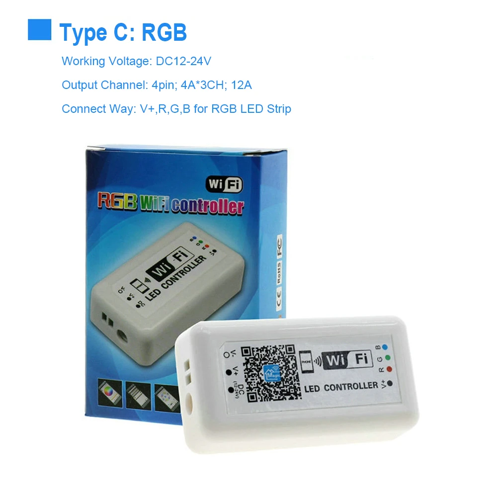 Светодиодный контроллер Мини Wi-Fi RGB/RGBW/RGB-WW-CW светодиодные ленты контроллер DC12-24V смартфон Magic Home Мини Wi-Fi RGB умные контроллеры