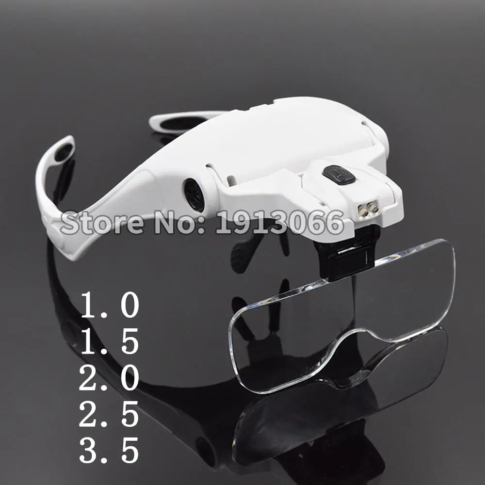 

Helmet Hands free Magnifying Glass Loupe Illuminated Magnifier with LED Light for dental tools