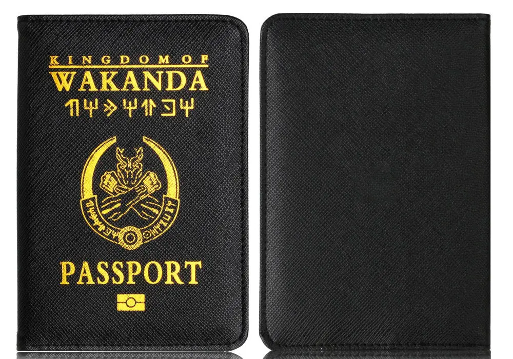 VM Мода поцелуй унисекс Wakanda Rfid Блокировка паспорт комплект из искусственной кожи Многофункциональный паспорт случае держатель карты путешествий Essential