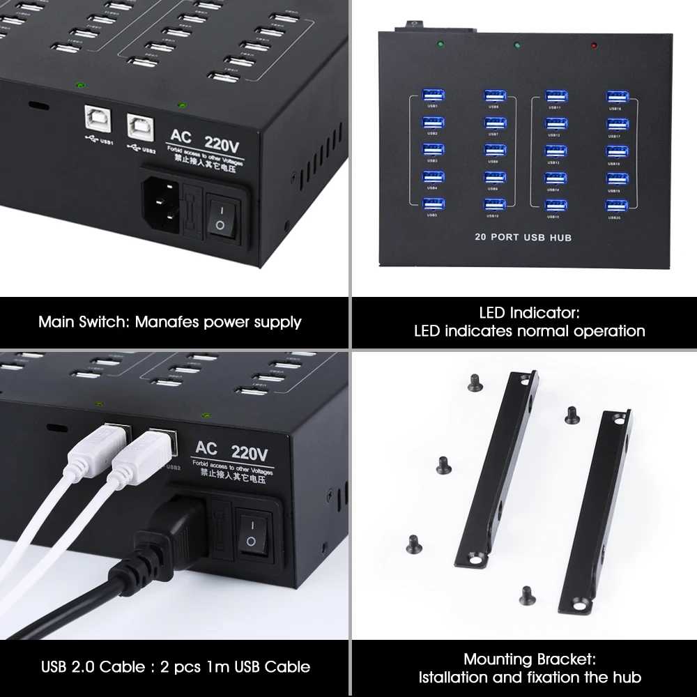 20 портов usb концентратор 3g модем/ключ/USB палка передачи данных и зарядки
