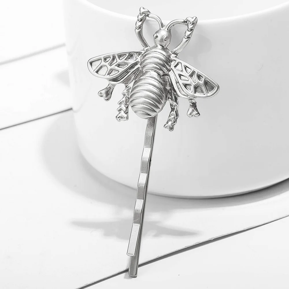 Fashion New Unique Bee Hairpin Gold Silver Side Clip Hair Clip For Women girls Attractive Jewelry Hair Accessories hot sale