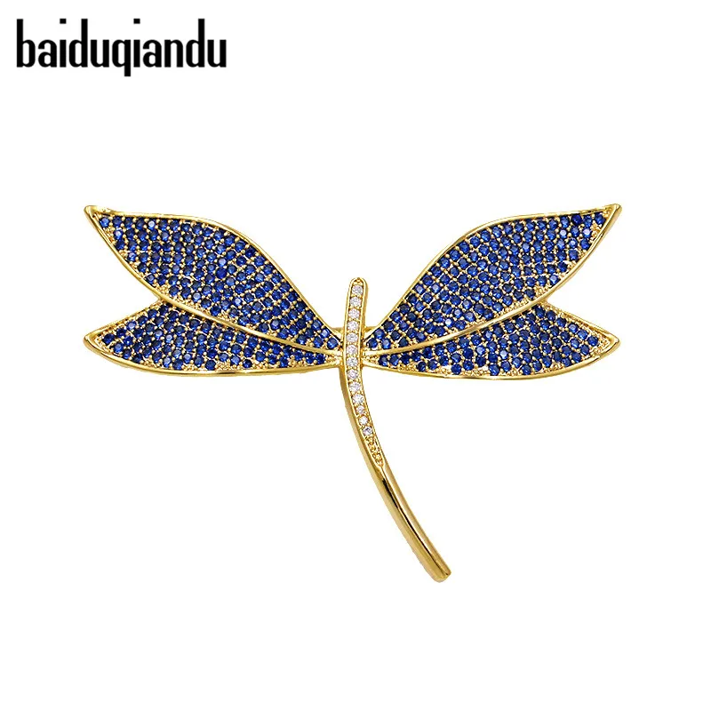 

baiduqiandu High Quality Muti-color Dragonfly Insect Brooch Women Paved Crystal CZ Rhinestone Pin Corsage Apparel Accessories