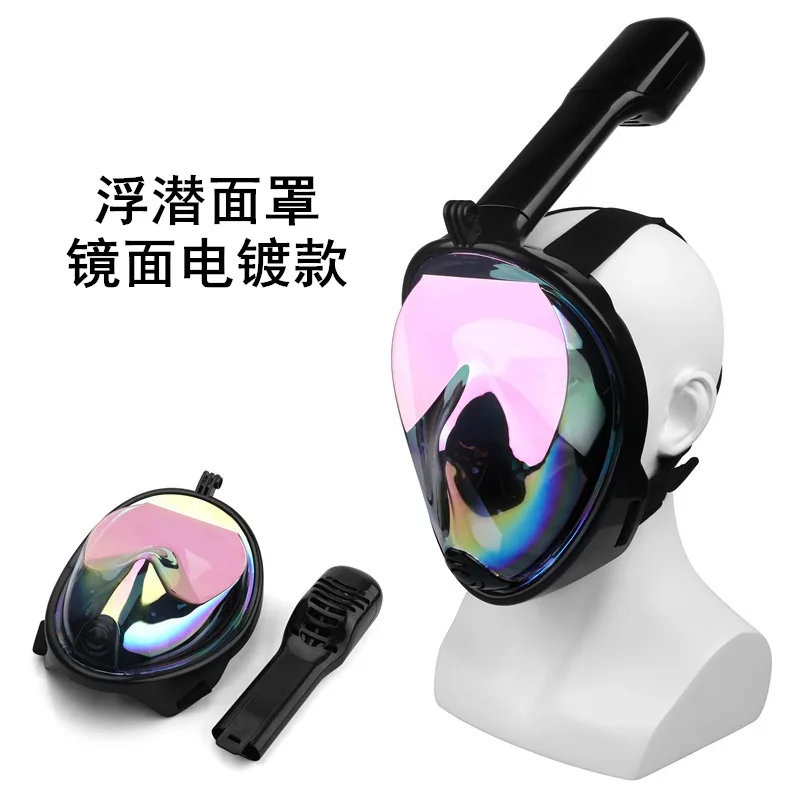 

2019 Electroplated Type of Underwater Respirator Full-face Diving Mask Snorkeling Suit Safe Waterproof Swimming Equipment