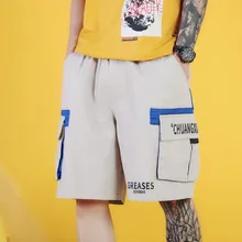 Мужские шорты Карго Хип-хоп летние уличные шорты-шаровары с буквенным принтом новые модные короткие джоггеры до колена