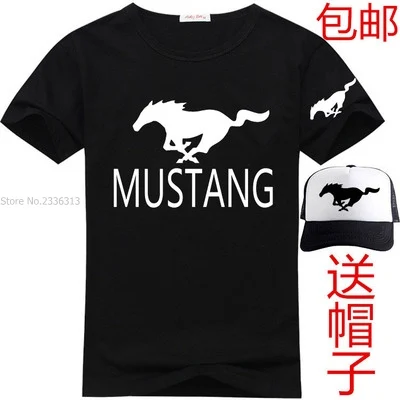 Все виды Автомобильная символика с коротким рукавом Mustang Футболка мужская одежда футболка включает Бейсбольные кепки шляпы