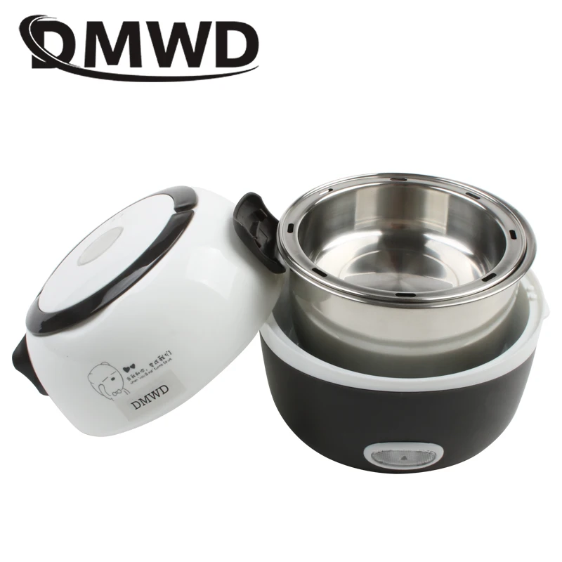 Billige DMWD MINI Reiskocher Thermische Heizung Elektro Lunch Box 2 Schichten Tragbare Essen Dampfer Kochen Container Mahlzeit Lunchbox Wärmer